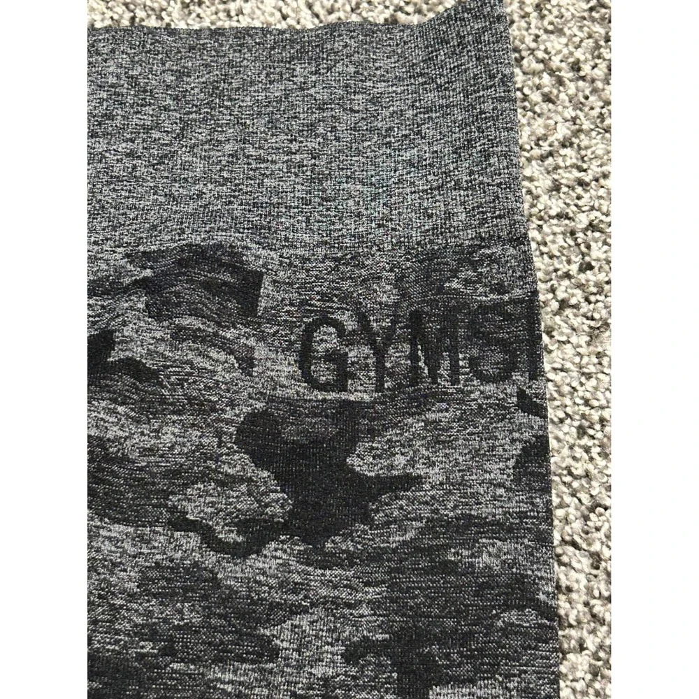 E11 Gymshark Camo Seamless Leggings‎ Women's Medium Gray Black Athletic Workout - Picture 5 of 5